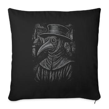 Conception de portrait de médecin de la peste mystique - Housse de coussin décorative 45 x 45 cm - noir - Devant