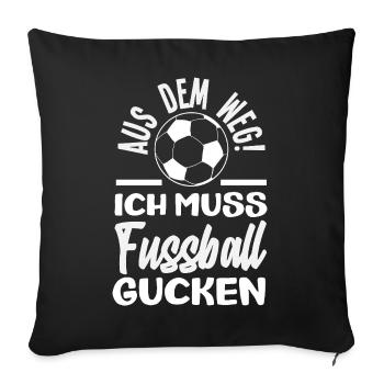Drôle de Football Football Fan Cadeau - Housse de coussin décorative 45 x 45 cm - noir - Devant