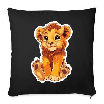 Lion - Housse de coussin décorative 45 x 45 cm - noir - Devant