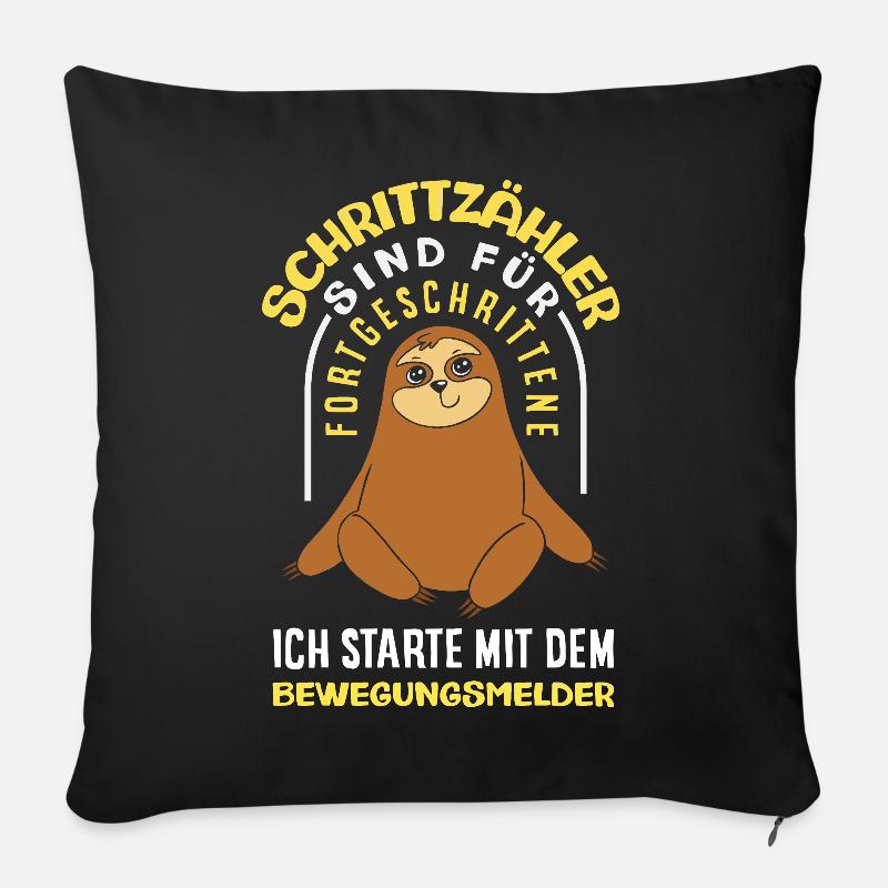 Schrittzähler? Ich nutze den Bewegungsmelder - Sofakissenbezug 45 x 45 cm - Schwarz