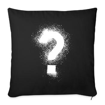 question mark - Sofa pillowcase 17,3'' x 17,3'' (45 x 45 cm) - black - Front