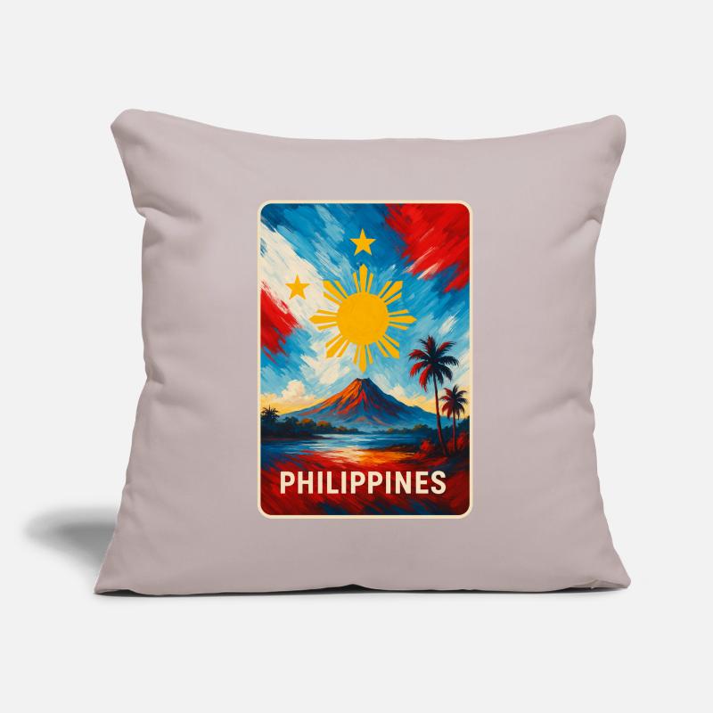 Conception des drapeaux des Philippines Housse de coussin décorative 45 x 45 cm
