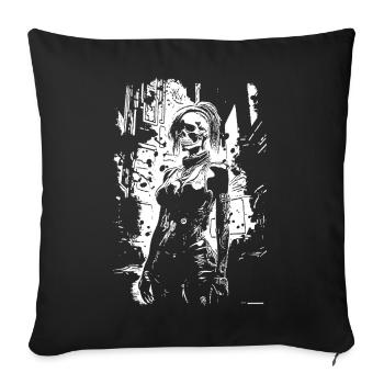Skull Face Urban Hero - Sofa pillowcase 17,3'' x 17,3'' (45 x 45 cm) - black - Front