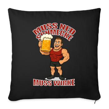 JGA Knaller x Muss ned schmecke muss wirke  - Sofakissenbezug 45 x 45 cm - Schwarz - Vorne