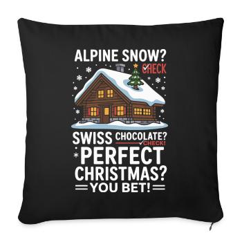 Alpine Chalet Christmas with Snow and Chocolate - Sofa pillowcase 17,3'' x 17,3'' (45 x 45 cm) - black - Front