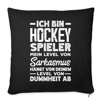 Funny Hockey Hockey Player Gift - Sofa pillowcase 17,3'' x 17,3'' (45 x 45 cm) - black - Front
