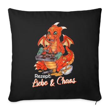 Funny Dragon Cookies Baking Christmas - Sofa pillowcase 17,3'' x 17,3'' (45 x 45 cm) - black - Front