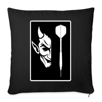 DARTS AND DEVIL - Sofa pillowcase 17,3'' x 17,3'' (45 x 45 cm) - black - Front