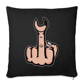Middle Finger Stinger Finger Wrench - Sofa pillowcase 17,3'' x 17,3'' (45 x 45 cm) - black - Front