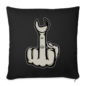 Clé à doigts Stinger du majeur - Housse de coussin décorative 45 x 45 cm - noir - Devant