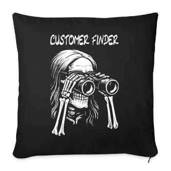 Customer Finder Skelett Fernglas Rock Design - Sofakissenbezug 45 x 45 cm - Schwarz - Vorne