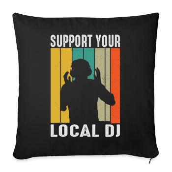 Cadeaux de la tenue DJ - Housse de coussin décorative 45 x 45 cm - noir - Devant