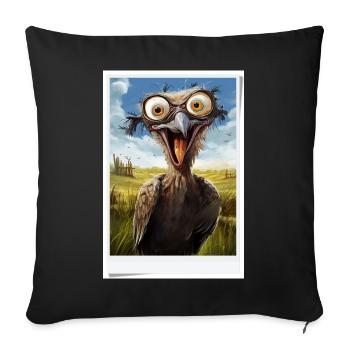 Quatre énigmes de l’Oiseau dans le champ - Housse de coussin décorative 45 x 45 cm - noir - Devant