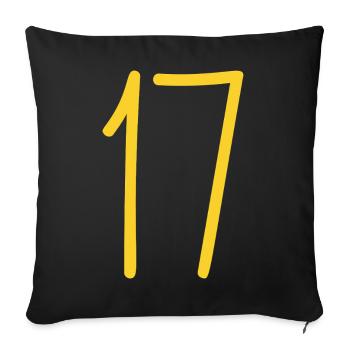 17 - Sofakissenbezug 45 x 45 cm - Schwarz - Vorne