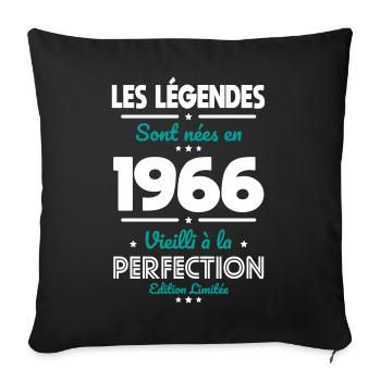 1966 – Legends – Aged to perfection - Sofa pillowcase 17,3'' x 17,3'' (45 x 45 cm) - black - Front