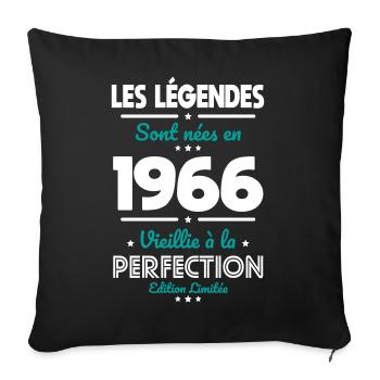 1966 – Legends – Aged to perfection - Sofa pillowcase 17,3'' x 17,3'' (45 x 45 cm) - black - Front