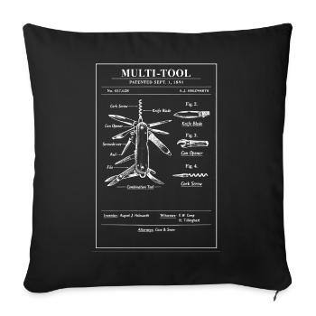 Multi-Tool Blueprint Patent Art - Sofa pillowcase 17,3'' x 17,3'' (45 x 45 cm) - black - Front