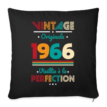 1966 – Vintage – Aged to perfection - Sofa pillowcase 17,3'' x 17,3'' (45 x 45 cm) - black - Front