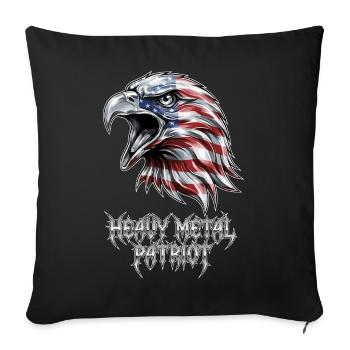 Heavy Metal Patriot Adler USA - Sofa pillowcase 17,3'' x 17,3'' (45 x 45 cm) - black - Front