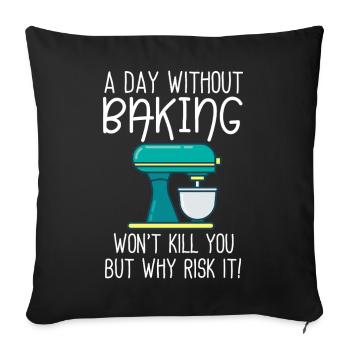 Une journée sans pâtisserie - Housse de coussin décorative 45 x 45 cm - noir - Devant