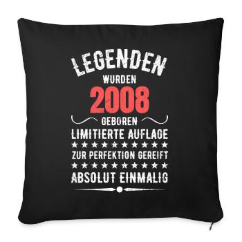 Édition Limitée 2007 18ème Cadeau d’Anniversaire - Housse de coussin décorative 45 x 45 cm - noir - Devant