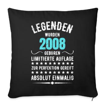 Édition Limitée 2007 18ème Cadeau d’Anniversaire - Housse de coussin décorative 45 x 45 cm - noir - Devant
