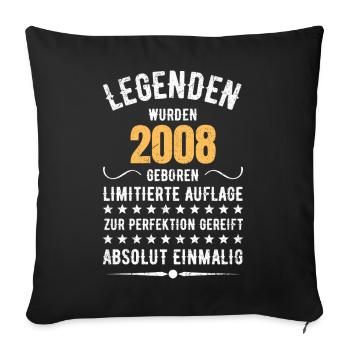 Édition Limitée 2007 18ème Cadeau d’Anniversaire - Housse de coussin décorative 45 x 45 cm - noir - Devant