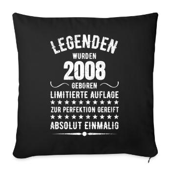 Limited Edition 2007 18th Birthday Gift - Sofa pillowcase 17,3'' x 17,3'' (45 x 45 cm) - black - Front