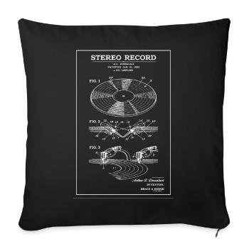 Vintage Vinyl Stereo Diagram - Sofa pillowcase 17,3'' x 17,3'' (45 x 45 cm) - black - Front