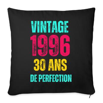 Vintage 1996: 30 Ans de Perfection - Housse de coussin décorative 45 x 45 cm - noir - Devant