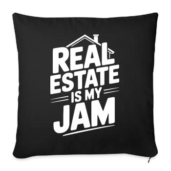 L’immobilier, c’est mon truc - Housse de coussin décorative 45 x 45 cm - noir - Devant