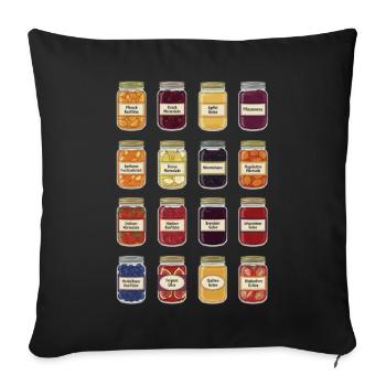 Jam in a jar - Sofa pillowcase 17,3'' x 17,3'' (45 x 45 cm) - black - Front