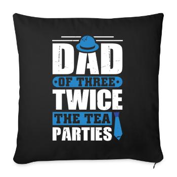 Dad father of three girls daughters - Sofa pillowcase 17,3'' x 17,3'' (45 x 45 cm) - black - Front