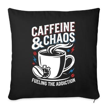 Coffee chaos - Sofa pillowcase 17,3'' x 17,3'' (45 x 45 cm) - black - Front