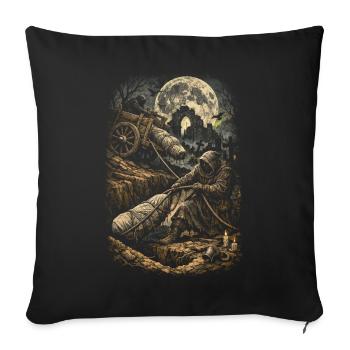 Humour gothique de cimetière - Housse de coussin décorative 45 x 45 cm - noir - Devant
