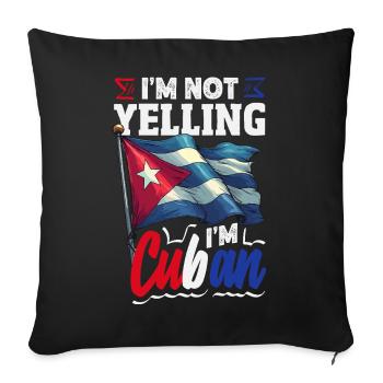 Cuba Pride & Home - Design du drapeau de Cuba - Housse de coussin décorative 45 x 45 cm - noir - Devant