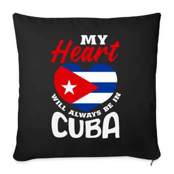 Cuba Pride & Home - Design du drapeau de Cuba - Housse de coussin décorative 45 x 45 cm - noir - Devant