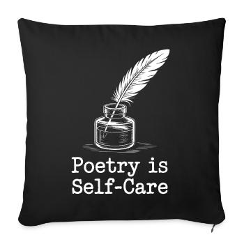 La poésie est un soin de soi - Housse de coussin décorative 45 x 45 cm - noir - Devant
