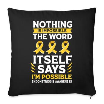 Endometriosis - Sofa pillowcase 17,3'' x 17,3'' (45 x 45 cm) - black - Front