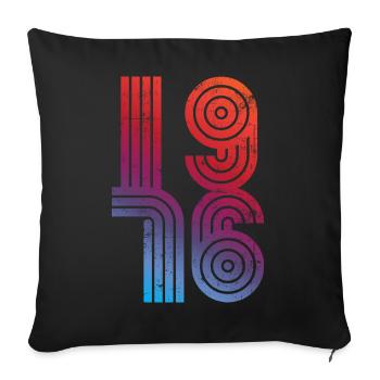 Millésime 1976 - Housse de coussin décorative 45 x 45 cm - noir - Devant