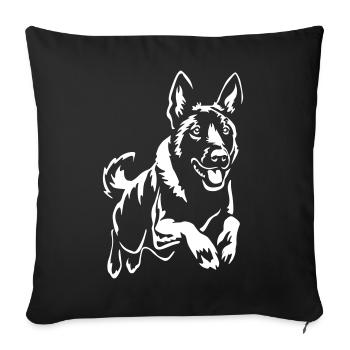 Hollandse Herder « Édition noire » - Housse de coussin décorative 45 x 45 cm - noir - Devant