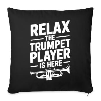 Détends-toi Le Trompettiste est là - Housse de coussin décorative 45 x 45 cm - noir - Devant