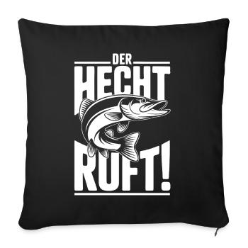 Der Hecht ruft! - Sofakissenbezug 45 x 45 cm - Schwarz - Vorne