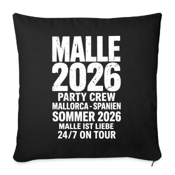 Malle 2026 Party Crew Mallorca 2026 - Sofakissenbezug 45 x 45 cm - Schwarz - Vorne