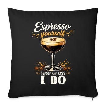 JGA Espresso Martini : Espresso-vous avant de d’abord - Housse de coussin décorative 45 x 45 cm - noir - Devant