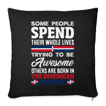Drapeau de la République dominicaine Dom Rep Pride - Housse de coussin décorative 45 x 45 cm - noir - Devant
