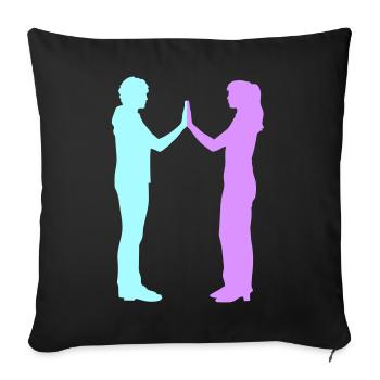 People Group Silhouette Friends Team Together - Sofa pillowcase 17,3'' x 17,3'' (45 x 45 cm) - black - Front
