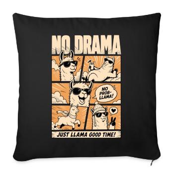Aucune bande dessinée dramatique Llama Sunshine - Housse de coussin décorative 45 x 45 cm - noir - Devant