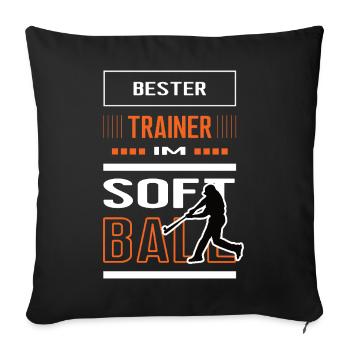 Meilleur entraîneur de softball Formation d’entraîneur de softball - Housse de coussin décorative 45 x 45 cm - noir - Devant