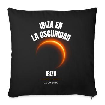 Spanien, Ibiza, Sonnenfinsternis 12.08.2026 - Sofakissenbezug 45 x 45 cm - Schwarz - Vorne